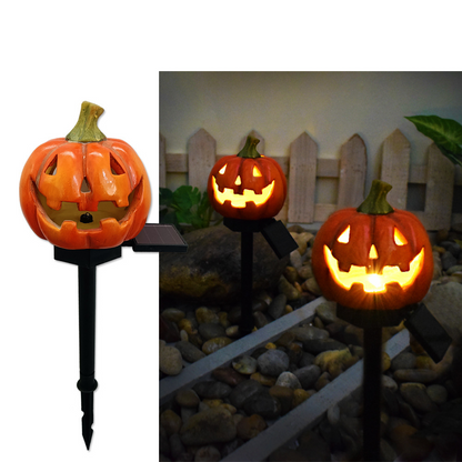 Halloween Solarleuchten – Dekorative LED Gartenlichter mit Kürbis- und Hexen-Motiven