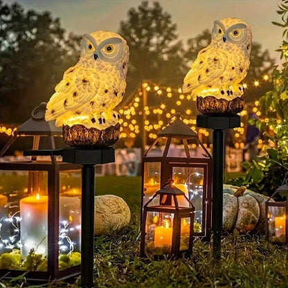 Solar Gartenleuchte Eule – LED Außenleuchte für Garten, Terrasse und Balkon, wetterfest