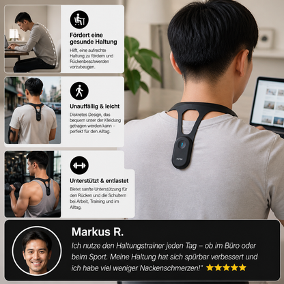 Ergonomischer Rücken- und Haltungstrainer zur Unterstützung einer gesunden Körperhaltung im Alltag
