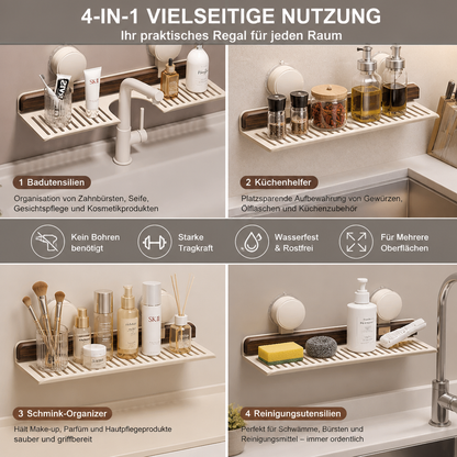 Moderne Waschbecken-Ablage mit Saugnapf – Bohrfreies Regal für ein schönes Zuhause