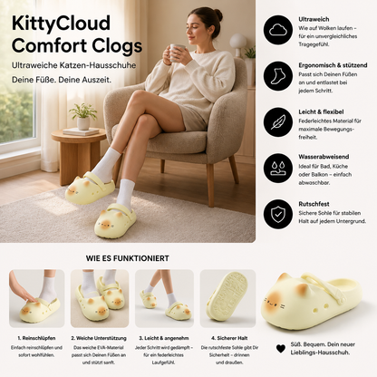 KittyCloud Comfort Clogs – ultraweiche Katzen-Hausschuhe