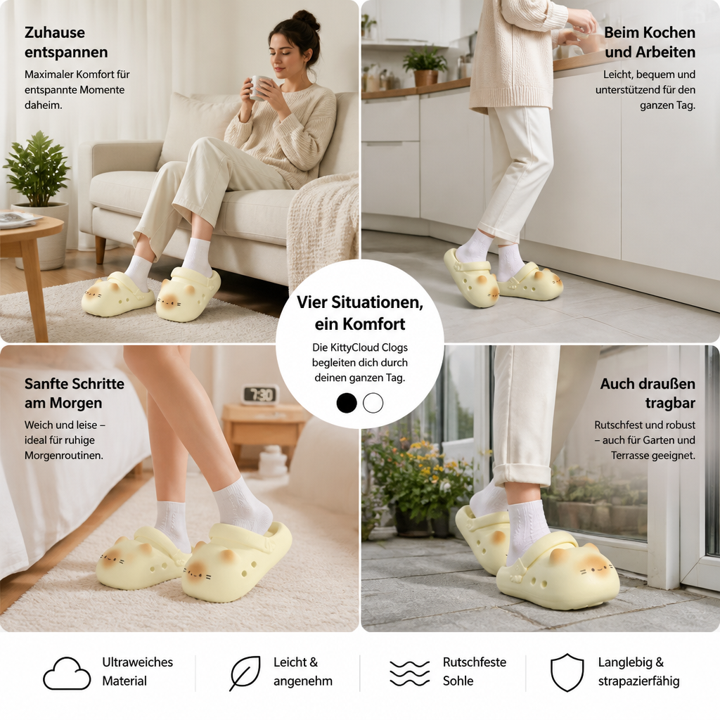 KittyCloud Comfort Clogs – ultraweiche Katzen-Hausschuhe