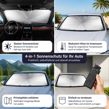 Zusammenklappbarer Sonnenschutzschirm für die Windschutzscheibe