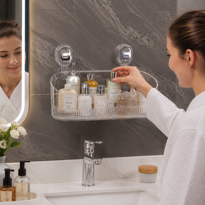 Selbstklebendes Saugnapf-Regal für Dusche und Badezimmer – ohne Bohren