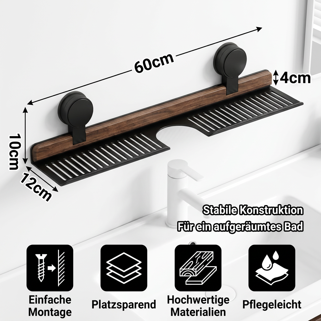 Moderne Waschbecken-Ablage mit Saugnapf – Bohrfreies Regal für ein schönes Zuhause