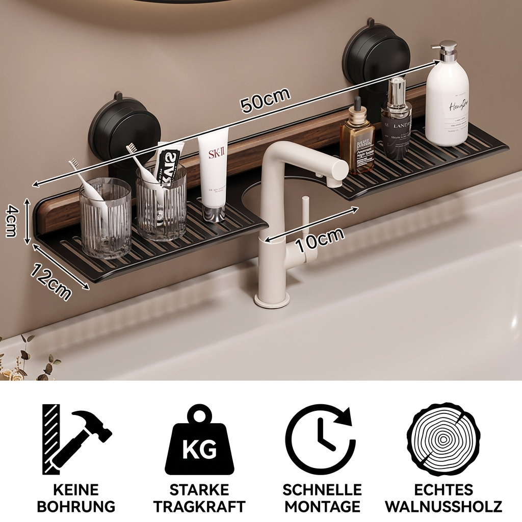 Moderne Waschbecken-Ablage mit Saugnapf – Bohrfreies Regal für ein schönes Zuhause