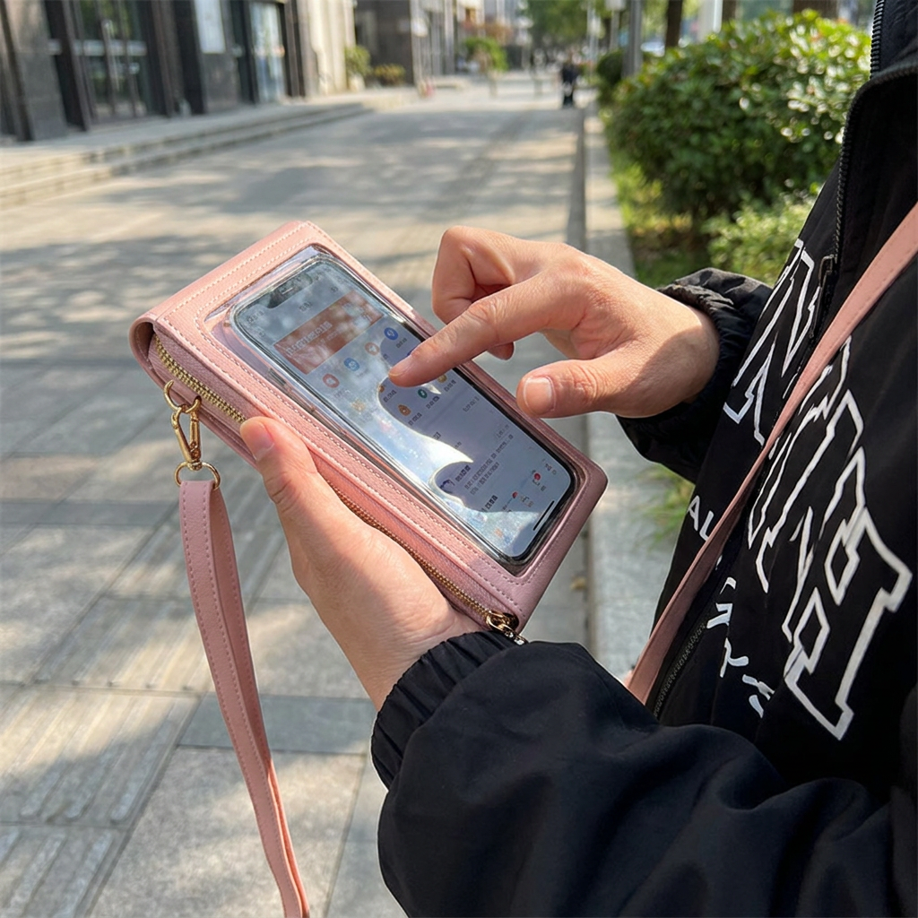 Touchscreen-Umhängetasche für das Handy – Kompaktes Etui für Handy, Schlüssel und das Nötigste