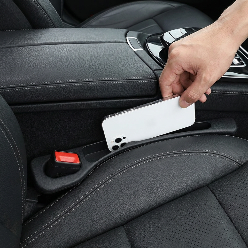 Universeller Autositz-Spaltfüller mit Aufbewahrungsfunktion für ein ordentliches Fahrzeuginnere