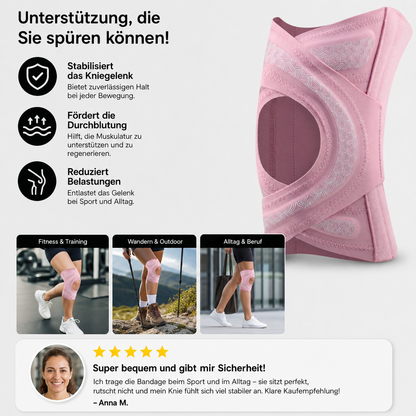 Verstellbare Kompressions-Kniebandage mit Kreuzgurten für Sport & Gelenkunterstützung