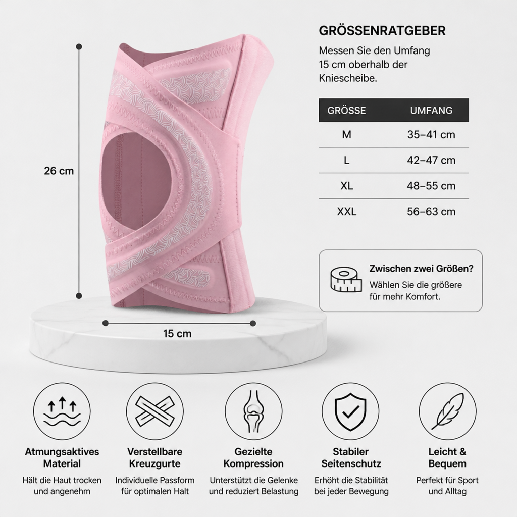 Verstellbare Kompressions-Kniebandage mit Kreuzgurten für Sport & Gelenkunterstützung