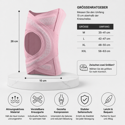Verstellbare Kompressions-Kniebandage mit Kreuzgurten für Sport & Gelenkunterstützung