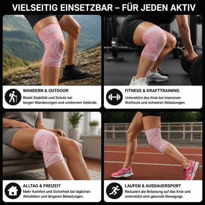 Verstellbare Kompressions-Kniebandage mit Kreuzgurten für Sport & Gelenkunterstützung