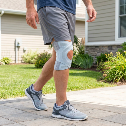 Verstellbare Kompressions-Kniebandage mit Kreuzgurten für Sport & Gelenkunterstützung