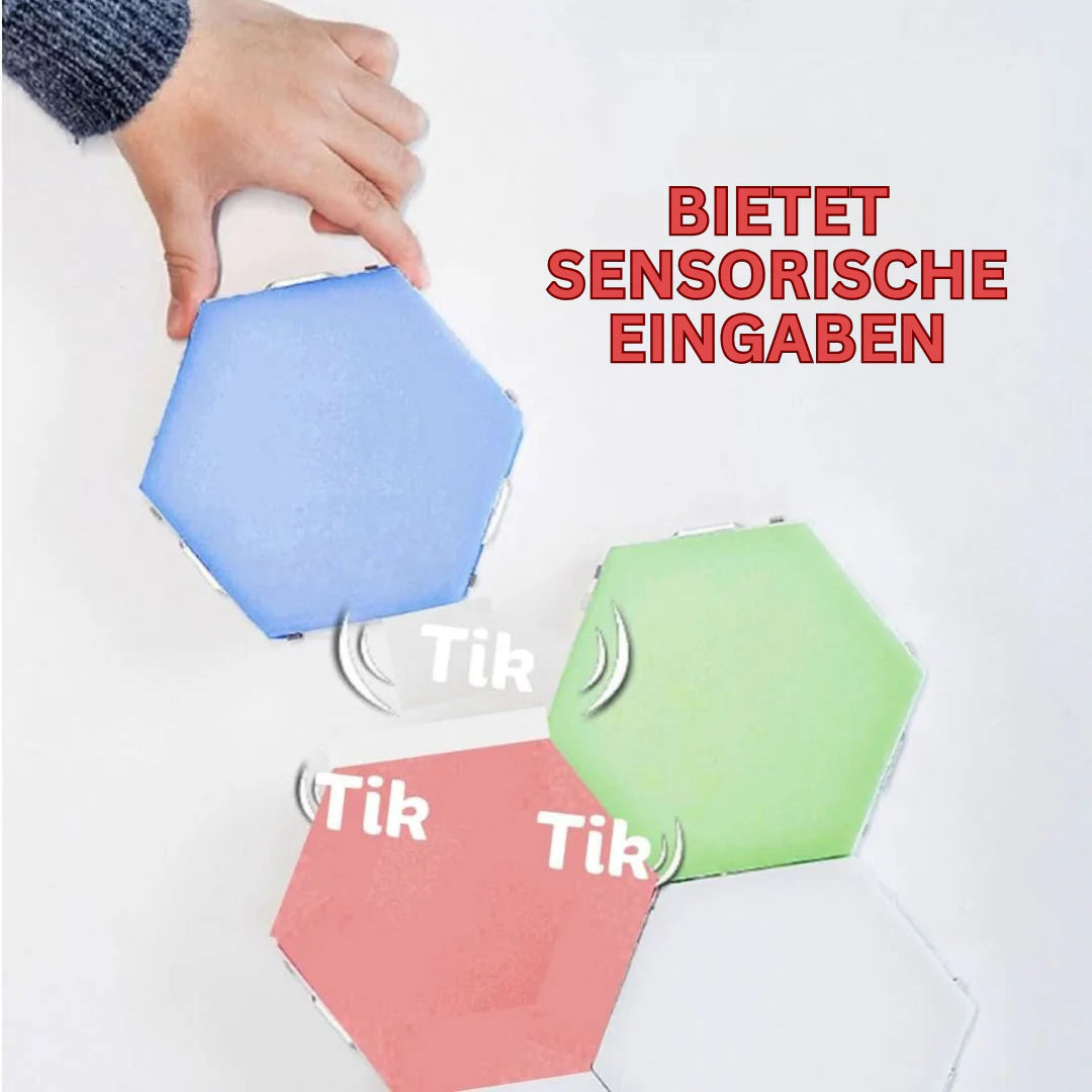Interaktive Sechseckige LED-Panels mit RGB-Farbsteuerung und Musik-Synchronisation