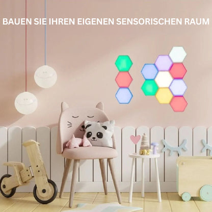 Interaktive Sechseckige LED-Panels mit RGB-Farbsteuerung und Musik-Synchronisation