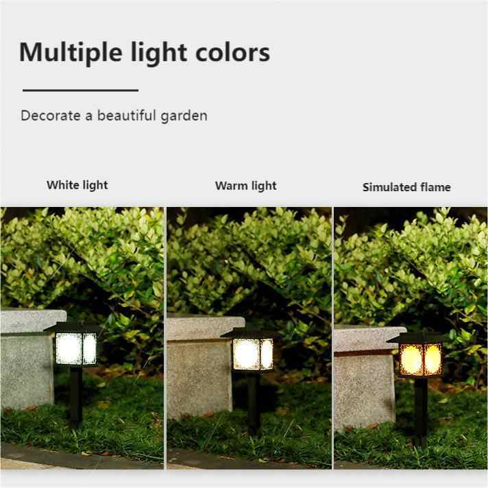 Solar LED Gartenlampe – Große quadratische Lampe mit warmem Licht und dualer Nutzung