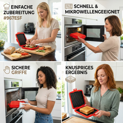Silikon-Sandwichmaker für die Mikrowelle – Schnell & Knusprig