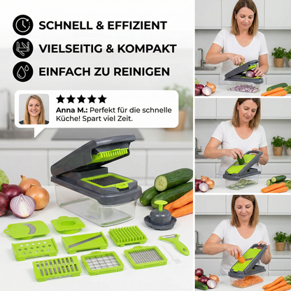 15-in-1 Obst- & Gemüseschneider - schneiden, würfeln & raspeln