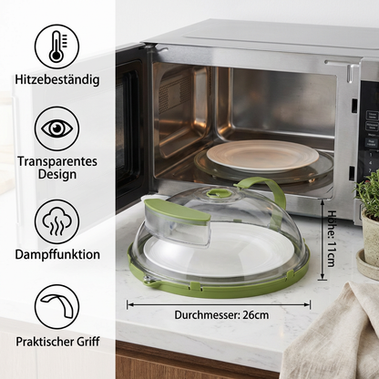 Mikrowellen Spritzschutzabdeckung – Hitzebeständig, Transparent und mit Dampffunktion