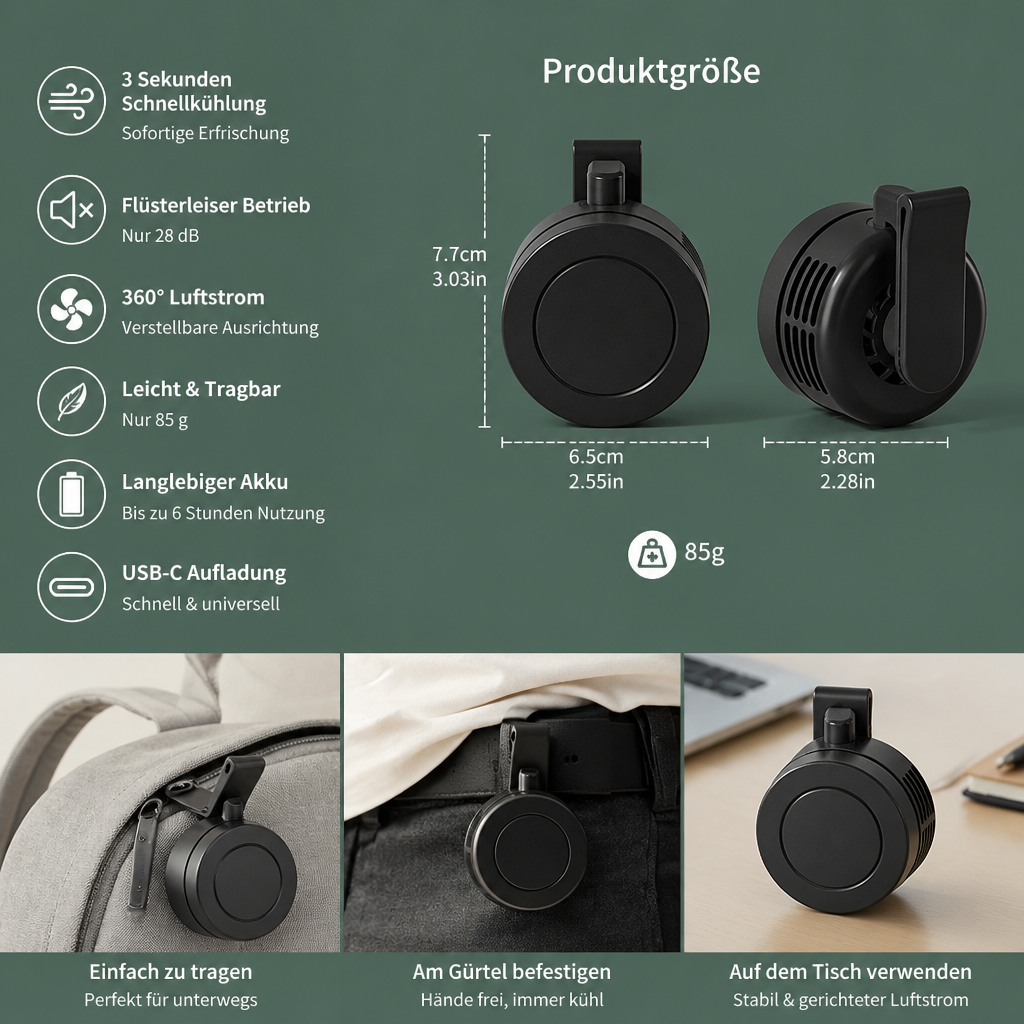 Kompakter USB Mini-Ventilator – Leise, leistungsstark & überall flexibel einsetzbar