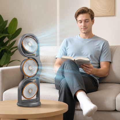 Tragbarer Ventilator mit drei Lüftern