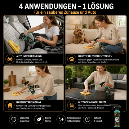 Mehrzweck-Autoreinigungsspray – Kraftvoller Fleckenentferner und ultimative Lösung für die gründliche Reinigung hartnäckiger Verschmutzungen
