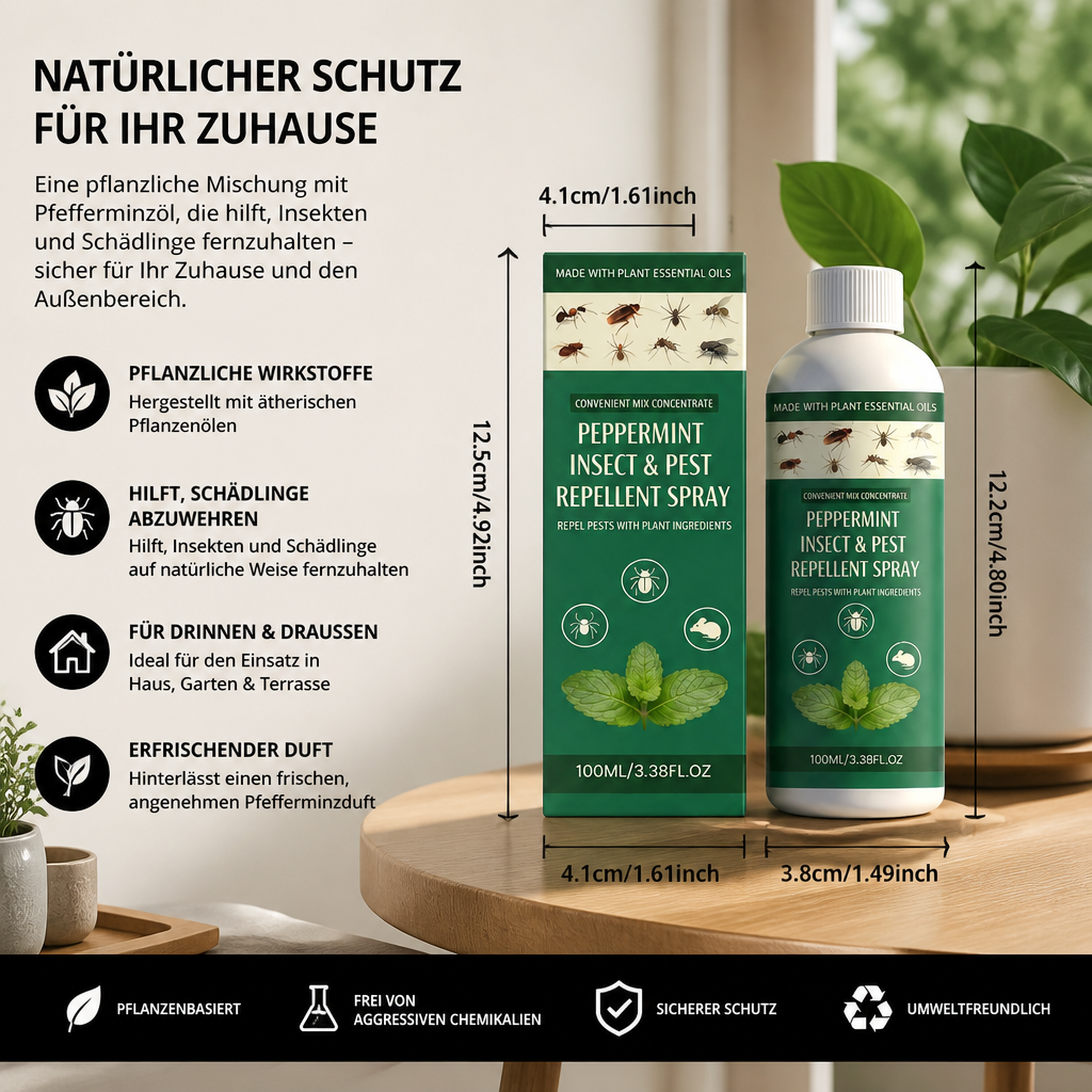 Pfefferminzöl Insekten- und Schädlingsabwehrspray – Für Haus und Garten