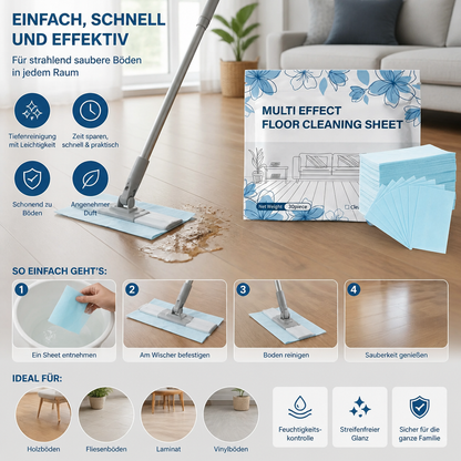 60 Stück Mehrzweck-Bodenreinigungstücher für Holz, Fliesen und Laminat