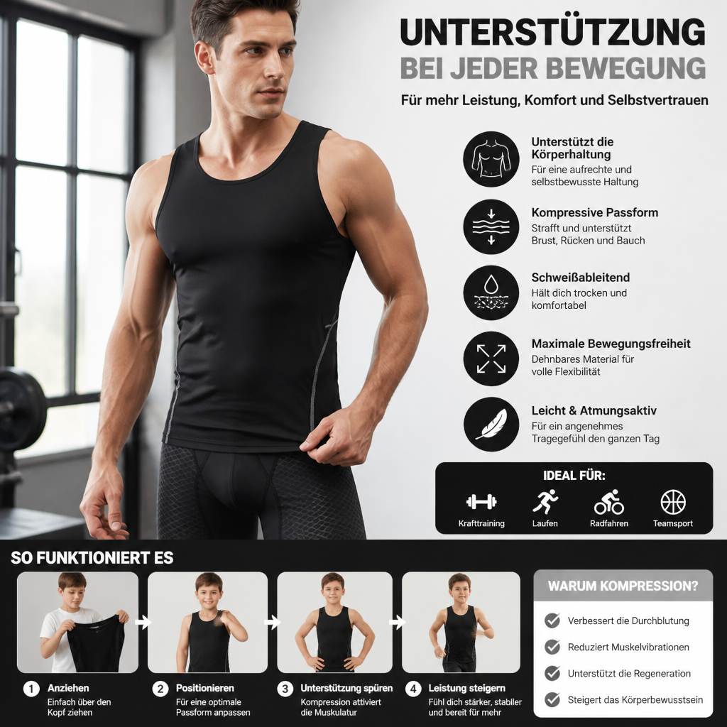 Kompressions-Tanktop für Herren, ideal fürs Training