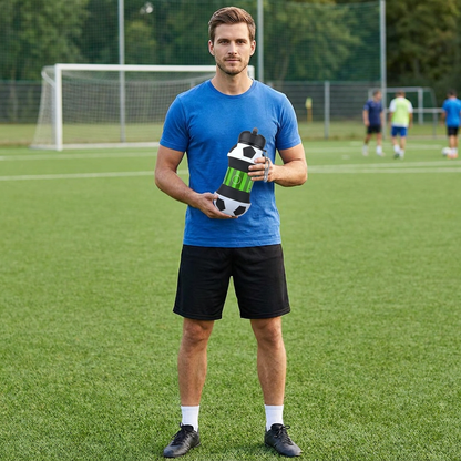 Faltbare und strapazierfähige Fußball-Trinkflasche aus Silikon