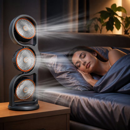 Tragbarer Ventilator mit drei Lüftern