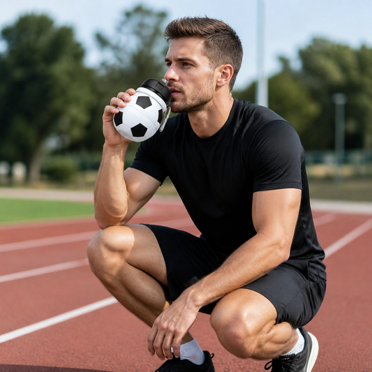 Faltbare und strapazierfähige Fußball-Trinkflasche aus Silikon