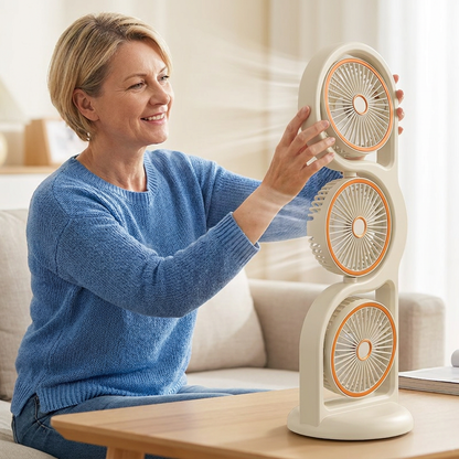 Tragbarer Ventilator mit drei Lüftern