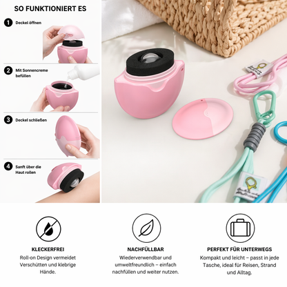 Nachfüllbarer Sonnencreme Roller – Kleckerfreier Lotion Spender