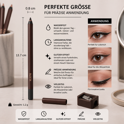 Wasserfester Glitzer-Gel-Eyeliner – langanhaltende, wischfeste Farbe