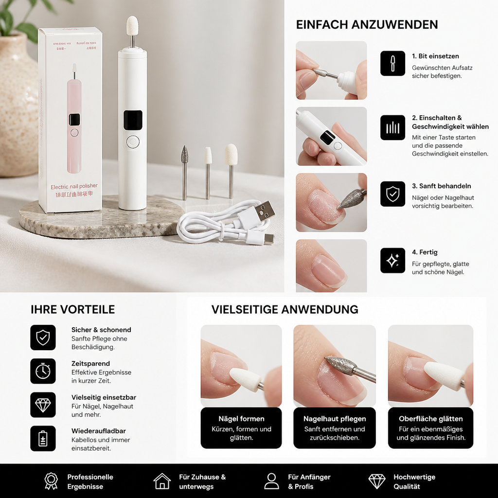 Professionelles elektrisches Nagelfräser-Set