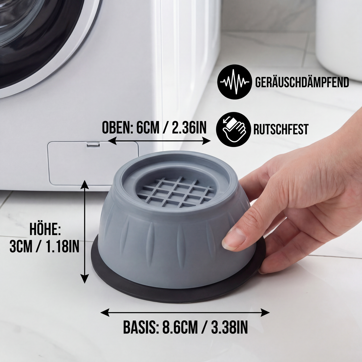 Anti-Vibrationspads für Waschmaschine – Rutschfest & Geräuschdämpfend