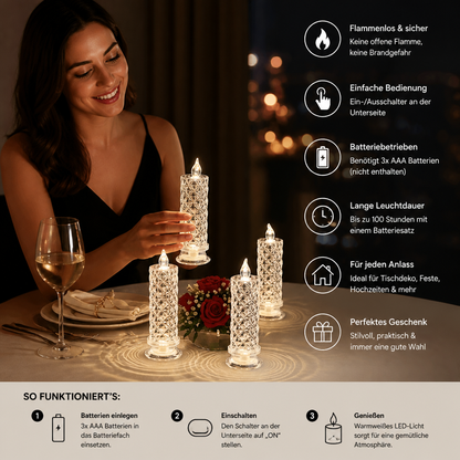 Flammenlose LED-Kerzenlampe – Gemütliches & dekoratives Tischlicht