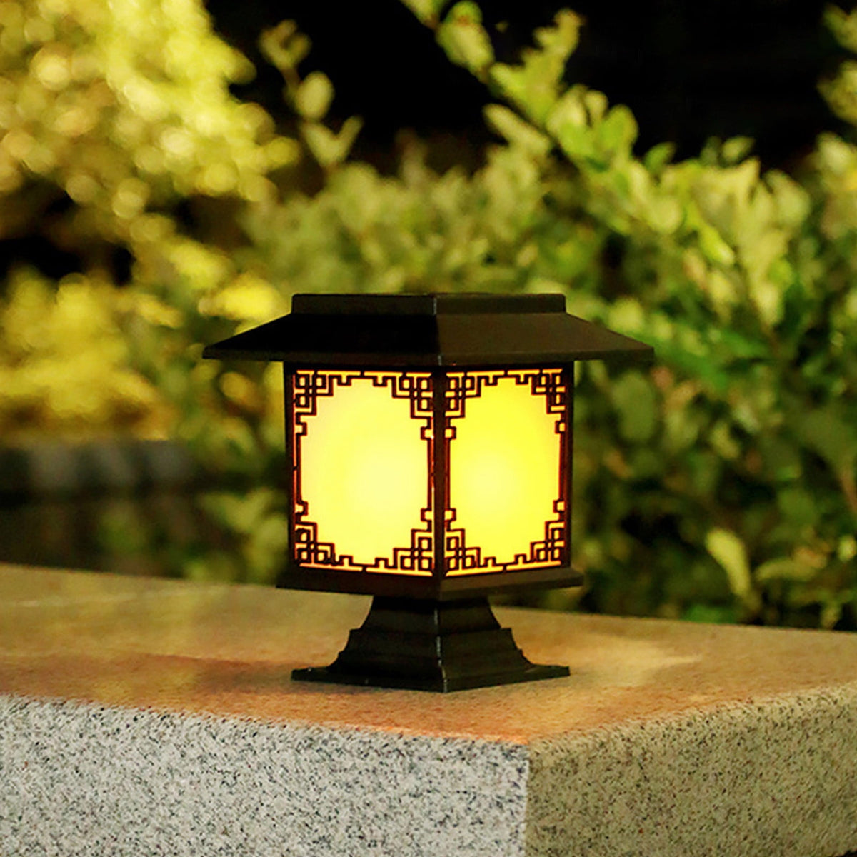 Solar LED Gartenlampe – Große quadratische Lampe mit warmem Licht und dualer Nutzung