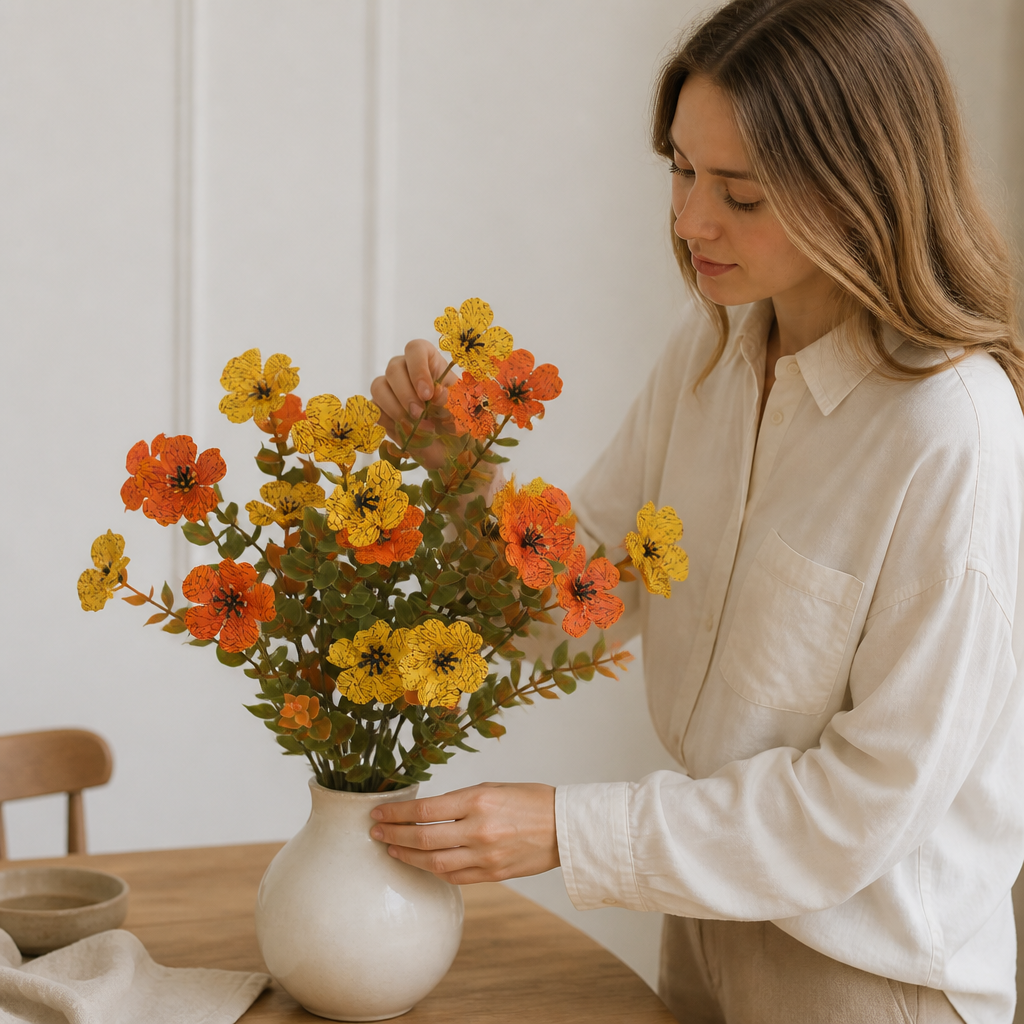 UV-beständiges künstliches Herbstblumenstrauß-Set