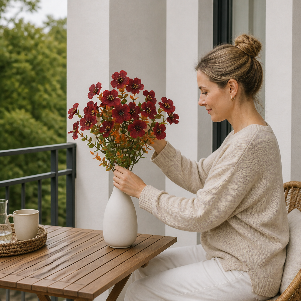 UV-beständiges künstliches Herbstblumenstrauß-Set