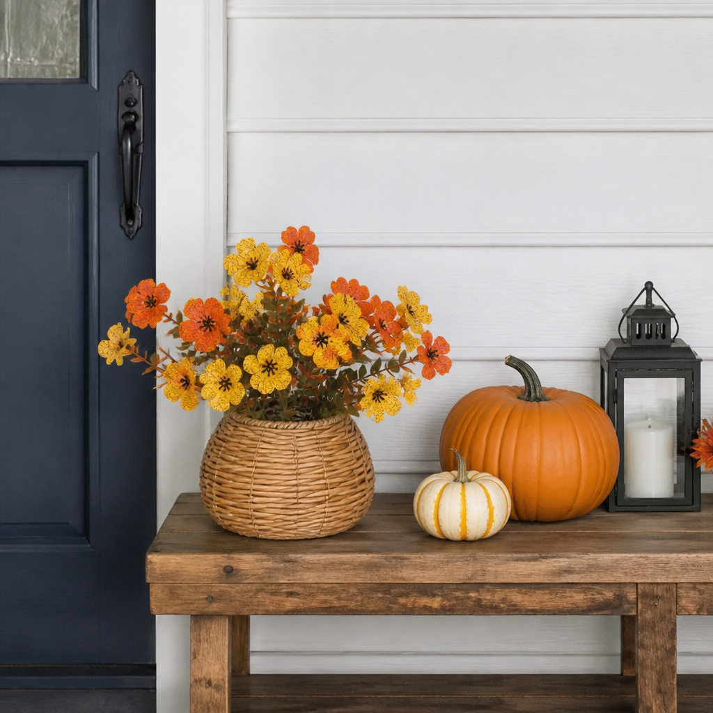 UV-beständiges künstliches Herbstblumenstrauß-Set