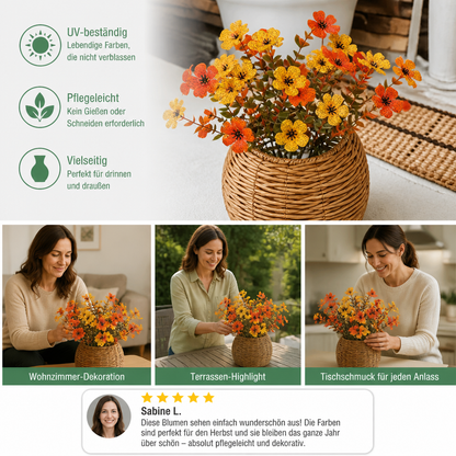 UV-beständiges künstliches Herbstblumenstrauß-Set