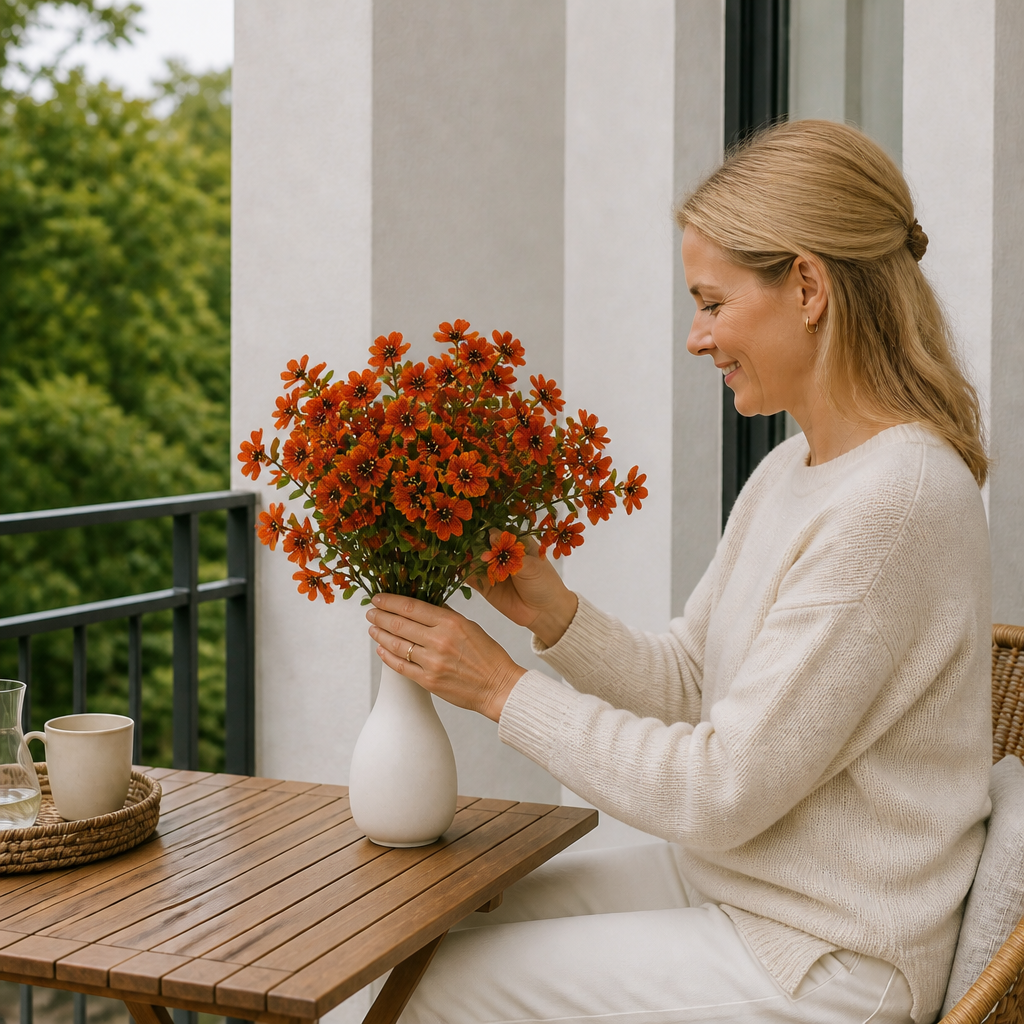UV-beständiges künstliches Herbstblumenstrauß-Set