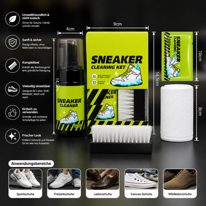 All-in-One Schuhreinigungs- & Pflegeset mit Bürsten, Trockenreiniger & Fleckenentfernungstüchern