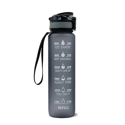 Motivations-Wasserflasche mit Zeitangaben