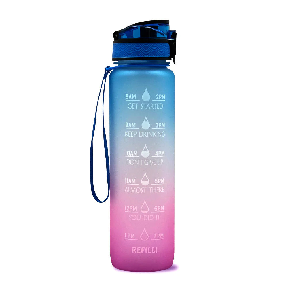 Motivations-Wasserflasche mit Zeitangaben