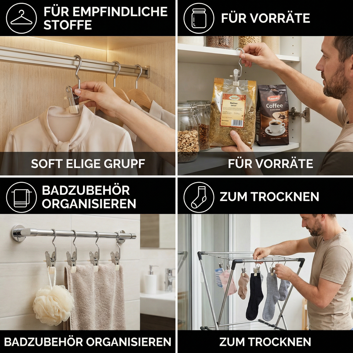 Multifunktionale Kleiderhaken für Hosen – platzsparender Kleiderclip