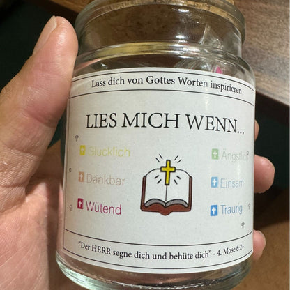 Handgemachtes 90 Tage Bible Verse Glas