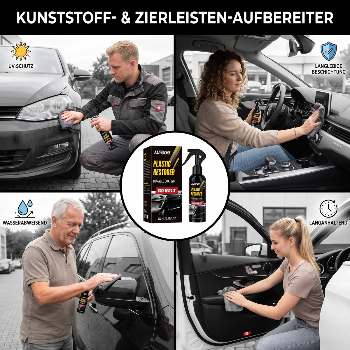 Kunststoff- & Zierleisten-Aufbereiter fürs Auto mit UV-Schutz